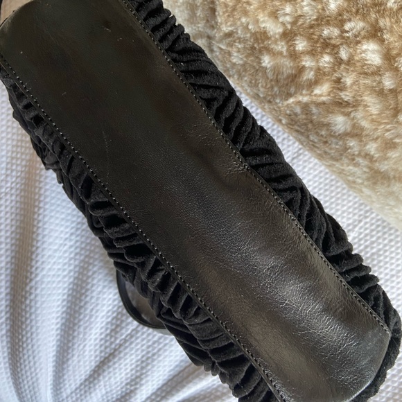 Enrico Castoldi Black Herringbone NAPA Leather & Suede bag Made in Italy NWT NWT - Picture 6 of 13